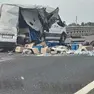 Uno dei mezzi coinvolti nell'incidente in A4