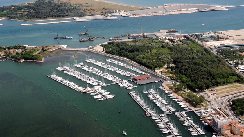 Il porto di Chioggia visto dall'alto