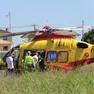 L'elisoccorso atterrato a Eraclea (foto Bortoluzzi)
