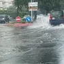 Le strade allagate in centro a San Michele