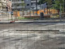 Il cantiere riaperto del nuovo capolinea dei bus in piazzale Europa a Sottomarina