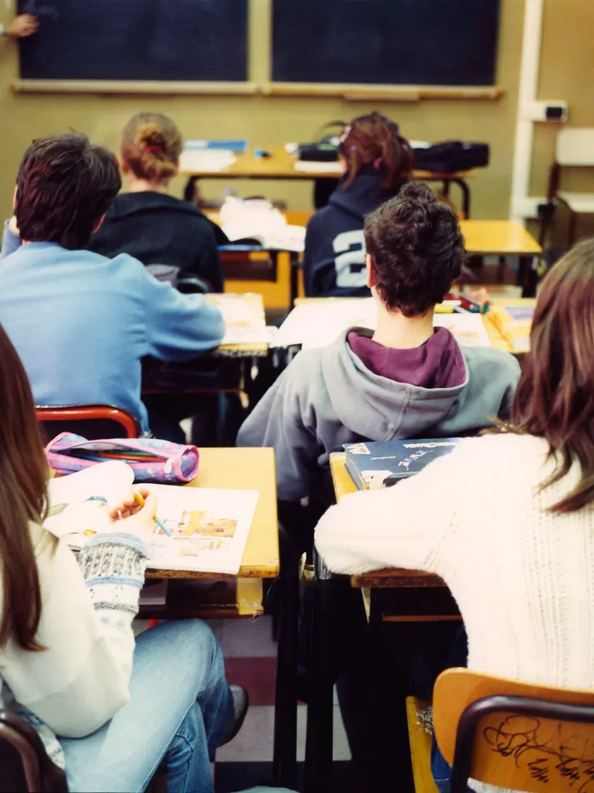 Udine, 7 luglio 2021. Studenti delle superiori in classe.