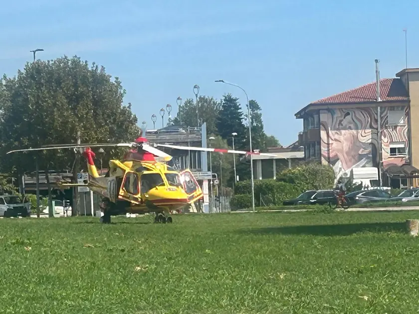 L'elisoccorso sul luogo della tragedia