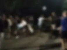 Un fotogramma del video della rissa a San Donà