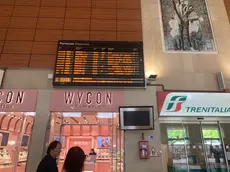 Il tabellone delle partenze alla stazione ferroviaria di Padova in occasione di un'altra mobilitazione sindacale