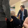 Il presidente Stefani durante una visita in una casa di riposo