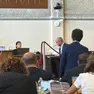 Luis Lotti durante l'interrogatorio in aula bunker