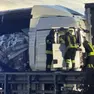 L'intervento dei vigili del fuoco in A4 per il tamponamento tra tir
