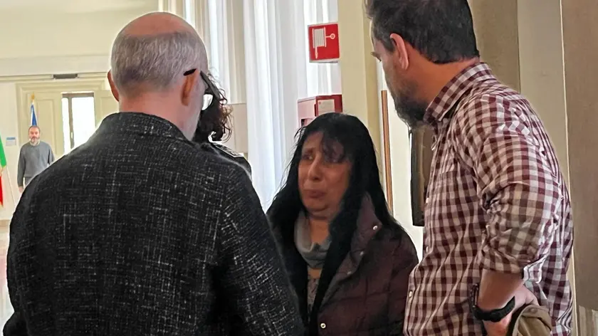 L’arrivo di Monica Busetto in tribunale a Trento