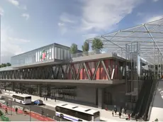 Un dei rendering della nuova stazione ferroviaria di Mestre