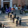 I feretri di Sean Michieli, 25 anni, e Gabriella Querino Elorriaga, 26 (foto Bortoluzzi)