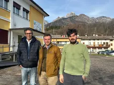 Renato Franceschini, Michele Argenta e Enrico Lanciano, vicesindaco di San Gregorio, referenti della Cer bellunese Monte Pizzocco