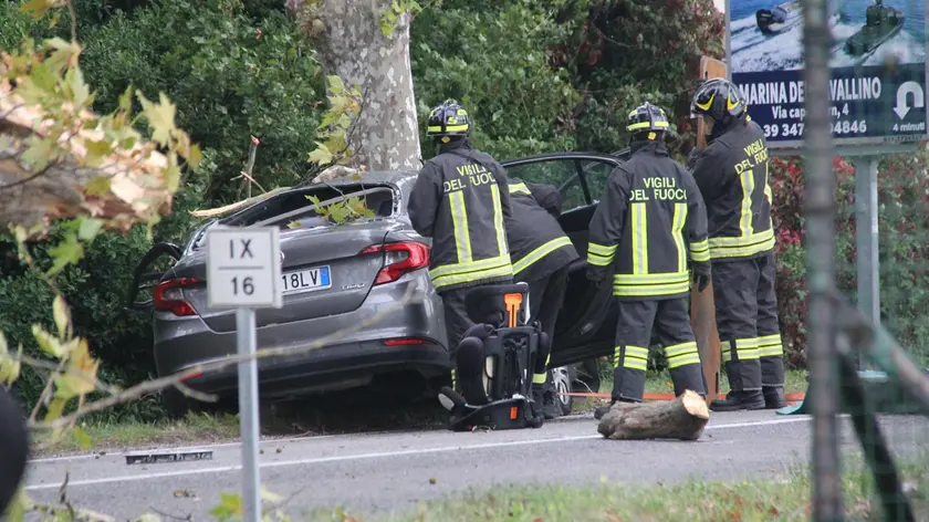L'auto del 46enne che ha perso la vita (foto Bortoluzzi)