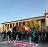 Gli studenti radunati davanti alla stazione di Padova