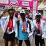 Il podio della maratona maschile (foto Matteo Tagliapietra/Interpress)