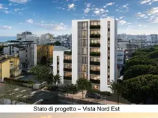 Il rendering del progetto con il palazzo da otto piani
