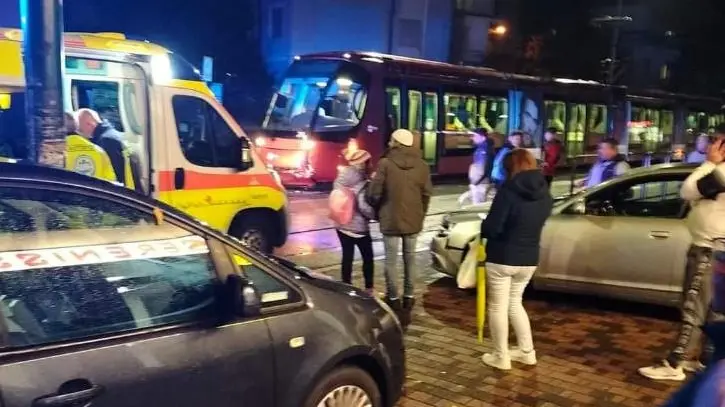 L'incidente tra auto e tram a San Donà