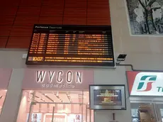 Il tabellone nella stazione di Padova