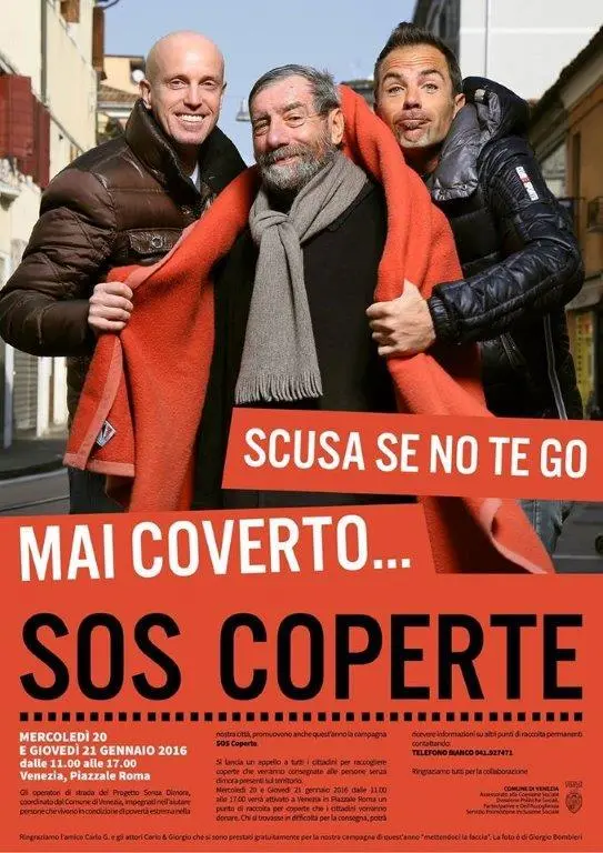 Carlo e Giorgio testimonial della campagna "Scusa se non ti ho mai coverto"