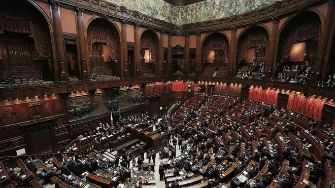 Aula della Camera durante le votazioni per l'elezione dell'Ufficio Presidenza. Roma 21/03/2013. ANSA/GIUSEPPE LAMI