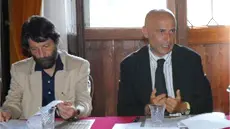Il sindaco di Venezia Cacciari e il viceministro Minniti alla firma del patto per la sicurezza