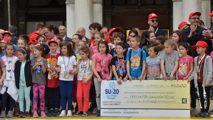 Interpress/GF.Tagliapietra Venezia. 15.04.2018.- SU E ZO per i ponti 40^ edizione.Arrivo aSan Marco