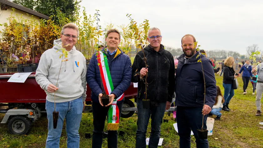 Da sinistra Alberto Naef, il sindaco Marco Dori, Stefano Marangoni e Lucio Brotto