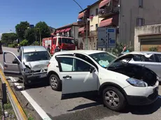 Il tamponamento in via Nazionale, a Mira (foto Pòrcile)