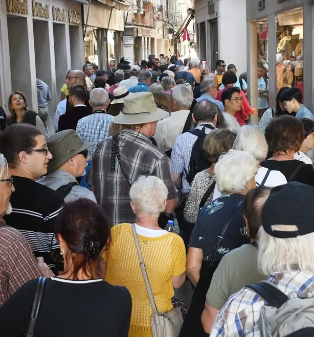 Interpress\M.Tagliapietra Venezia 26.10.2019.- Turismo a Venezia. Mercerie San Marco.