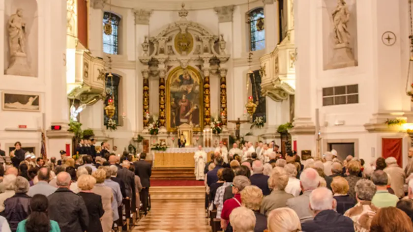 Visita del Patriarca di Venezia Francesco Moraglia a Mestre in occasione dei festeggiamenti di San Michele patrono della città e delle Forze dell'Ordine.