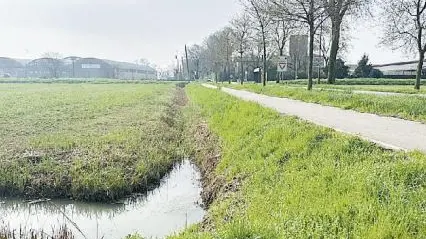 Il fossato accanto alla ciclabile dove l’uomo ha rischiato la vita a Fossalta di Portogruaro