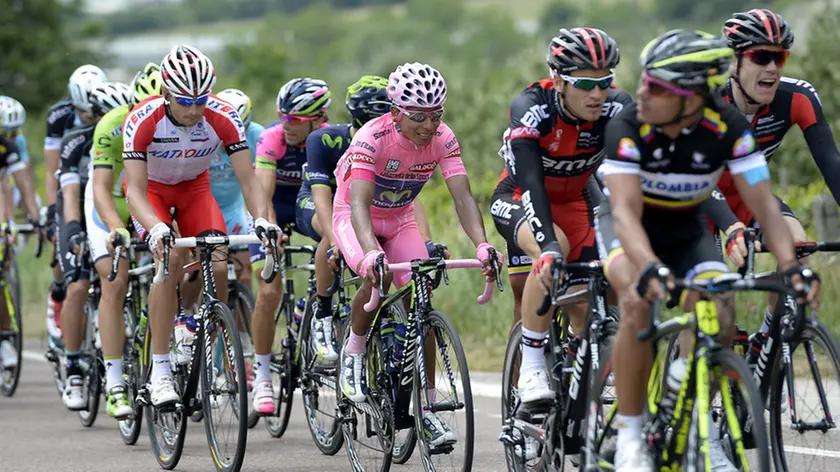 foto Fabio Ferrari - LaPresse.28 05 2014 Sarnonico, Trento (Italia).sport.Giro d'Italia 2014 - 17a tappa - Sarnonico-Vittorio Veneto..nella foto: Quintana Rojas Nairo Alexand -Col- (Movistar)..photo Fabio Ferrari - LaPresse.28 05 2014 Sarnonico, Trento (Italia).sport.Giro d'Italia 2014 - 17th stage - Sarnonico-Vittorio Veneto..In the picture:Quintana Rojas Nairo Alexand -Col- (Movistar).