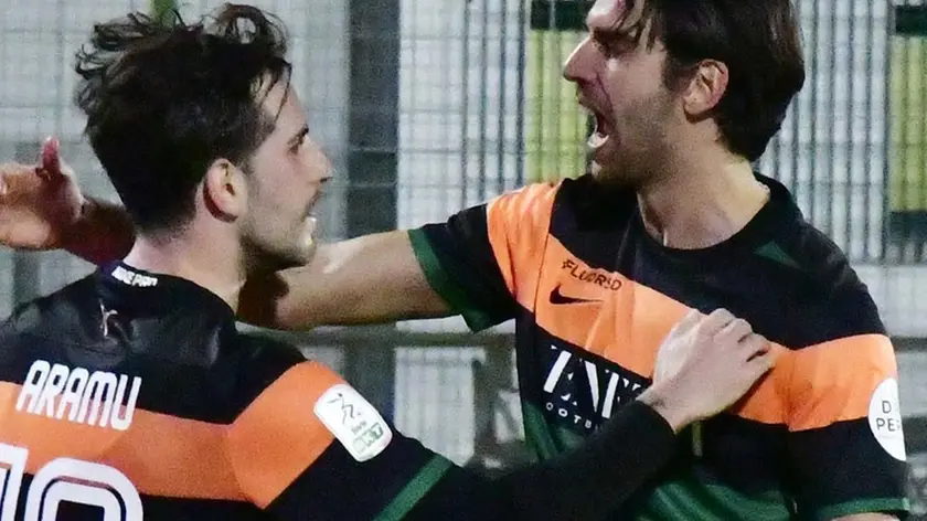 Interpress\M.Tagliapietra Venezia 01.03.2021.- Calcio Venezia\Reggiana. Esultanza Gol del Venezia su rigore di Aramu.