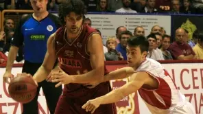 GUIDO MEINI in una fase della gara d’andata