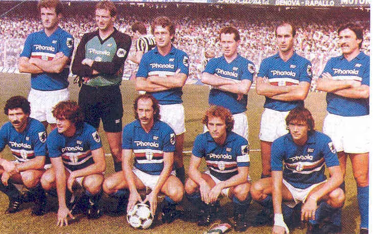 Bellotto ai tempi della Sampdoria: è il primo da sinistra accosciato