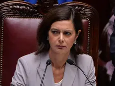 La presidente della Camera dei Deputati Laura Boldrini, durante la discussione sulle disposizioni in materia di cittadinanza, Roma, 13 ottobre 2015. ANSA / MAURIZIO BRAMBATTI