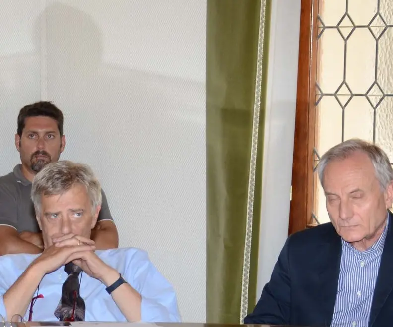 Interpress/Mazzega Venezia, 11.07.2017.- Comune di Venezia Commissione licenziamenti Thetis. Nella foto da sx Amm.Delegato Thetis Montanari ed alla sua dx Commissario Consorzio Venezia Nuova Giuseppe Fiengoe e Francesco Ossola