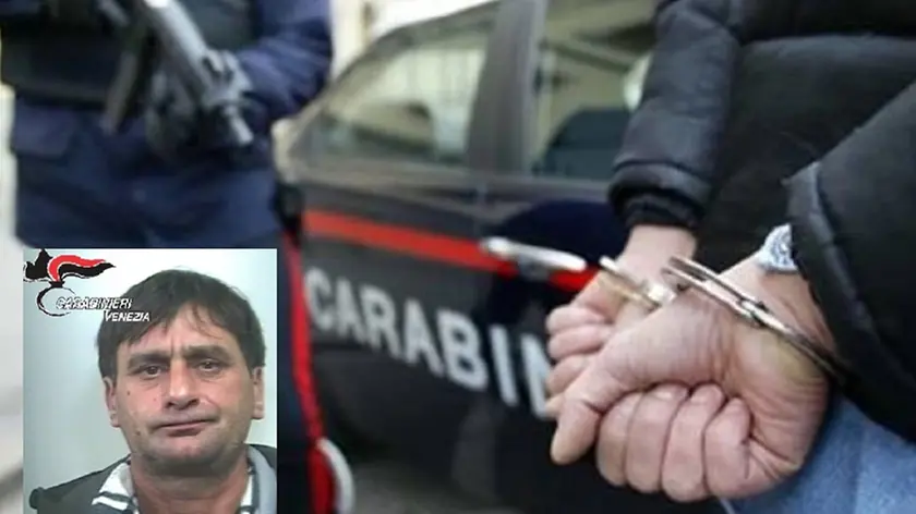 Un arresto dei carabinieri, nel riquadro Renato Bianchin