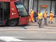 Foto Agenzia Candussi/Furlan/ Mestre, via Colombo/ Deragliamento del tram