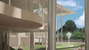 Un rendering dell’intervento previsto al parco delle Rose