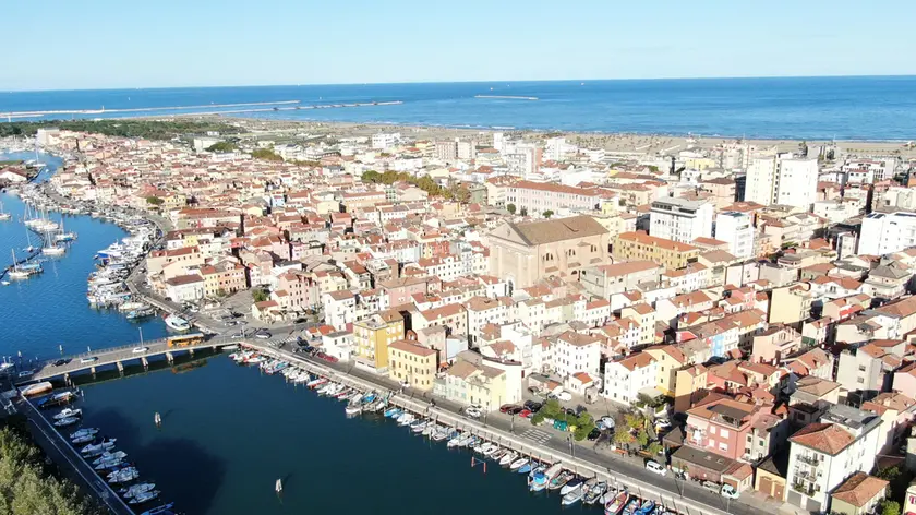 Una vista dall’alto della città Chioggia