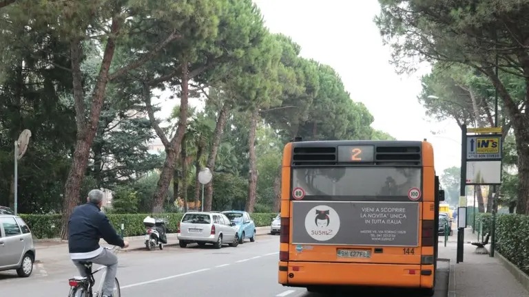 GIORNALISTA: Furlan .AGENZIA FOTO: Candussi.LUOGO: viale Don Sturzo, Mestre.DESCRIZIONE: luogo dell'incidente tra un'automobile e un ciclista