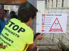 Interpress/M.Tagliapietra Venezia 06.08.2017.- Manifestazione contro borseggi. Stazione Santa Lucia, Ferrovia.