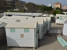Interpress/M.Tagliapietra Venezia 05.06.2016.- Spiaggia Miramare, Lido di Venezia. Capanne sottoposte a sequestro preventivo.