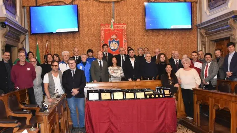 La cerimonia di premiazione delle società sportive a Ca’ Farsetti
