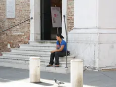 Mendicante al Duomo di Mestre.