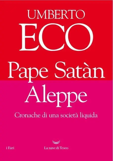 La copertina dell'ultimo libro di Eco, in libreria da sabato: "Pape Satàn Aleppe"