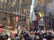 Il cardinale Parolin durante la messa solenne per San Marco