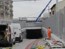 L'ingresso del sottopassaggio del tram dalla parte di Mestre