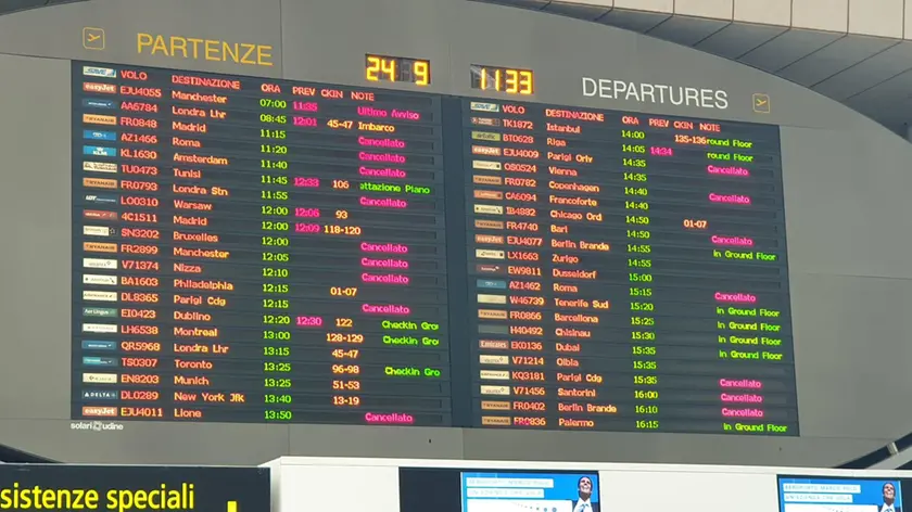 Disagi in aeroporto per lo sciopero (foto Pòrcile)